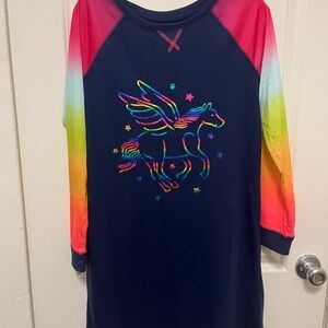 Cat & Jack Navy Pegasus Sleepshirt with Rainbow Sleeves